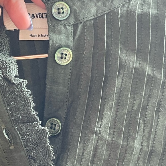 NWT Zadig & Voltaire Women’s Timmy Tomboy Blouse- Kaki Green - Picture 5 of 10